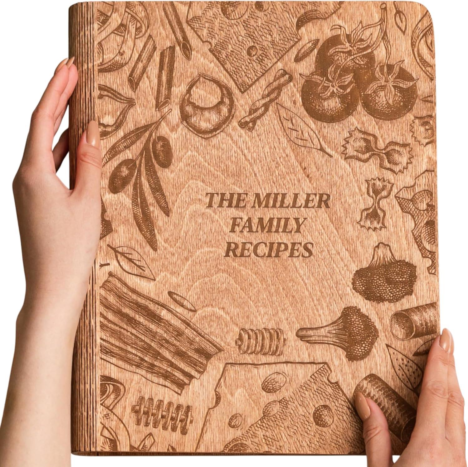 image:imageENJOY THE WOOD Personalized Recipe Book Binder Wooden Blank Family Cookbook Journal to Write in Your Own Recipes Customized Recipe Binder Recipe Books to Write in HardcoverMedium A5 TomatoesMedium A5