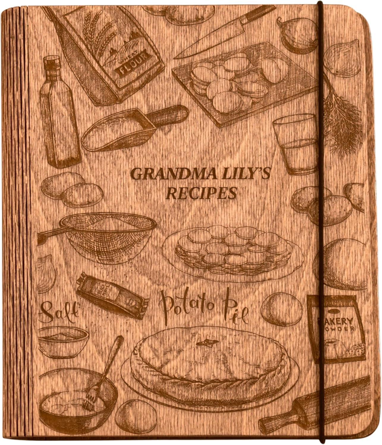 image:imageENJOY THE WOOD Personalized Recipe Book Binder Wooden Blank Family Cookbook Journal to Write in Your Own Recipes Customized Recipe Binder Recipe Books to Write in HardcoverMedium A5 TomatoesLarge A4