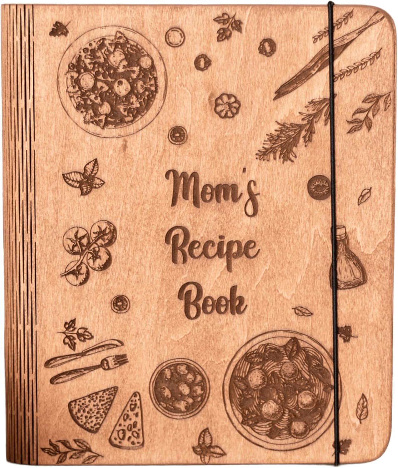 image:imageEnjoy The Wood Personalized Recipe Book Binder Wooden Blank Family Cookbook Journal to Write in Your Own Recipes Customized Recipe Binder Recipe Books to Write in Hardcover Medium A5 CakesLarge A4