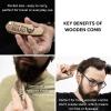 Beard Comb Gifts for Him Wooden Comb for Men Folding Pocket for Moustache Hair Walnut Combs Husband with the Engraving (Fear The Beard)