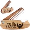Beard Comb Personalized Gifts Anniversary Gift Wooden Brush Custom Comb Groomsmen Gift Hair Brush Pocket Brush Birthday Gift for Boyfriend (Walnut, The Bearded Man)(Walnut)