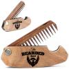 Beard Comb Personalized Gifts Anniversary Gift Wooden Brush Custom Comb Groomsmen Gift Hair Brush Pocket Brush Birthday Gift for Boyfriend (Walnut, The Bearded Man)(Walnut)
