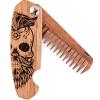Beard Comb Personalized Gifts Anniversary Gift Wooden Brush Custom Comb Groomsmen Gift Hair Brush Pocket Brush Birthday Gift for Boyfriend (Walnut, The Bearded Man)(Walnut)