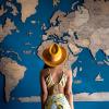 Enjoy The Wood 3D Wood World Map Wall Art Large Wood Wall Décor Housewarming Gift Idea Art World Travel Map For Home & Kitchen or Office (Oak, L, Unframed)(Dark Walnut)