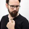 Enjoy The Wood Beard Comb for Men, Folding Pocket Beard Accessories for Men, Engraved Walnut Wooden Comb for Moustache, Beard & Hair For Him (Bearded Man)