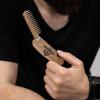 Enjoy The Wood Beard Comb for Men, Folding Pocket Beard Accessories for Men, Engraved Walnut Wooden Comb for Moustache, Beard & Hair For Him (Bearded Man)