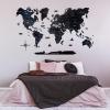 ENJOY THE WOOD 2D World Map Wall Art Living Room Decor Housewarming Gift for Home Wooden Wall Map Birthday Gift 5th Gift Travel Decor (Cappuccino, Medium)(Midnight)