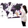 Enjoy The Wood 3D LED Wood World Map 3.0 – Wall Art Modern Home Decor Gifts – LED Lighting Wall Decor Housewarming Gift Idea – Travel Wooden Maps with Backlighting All Size (Dark Walnut)(Midnight)