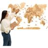 Enjoy The Wood 3D LED Wood World Map 3.0 – Wall Art Modern Home Decor Gifts – LED Lighting Wall Decor Housewarming Gift Idea – Travel Wooden Maps with Backlighting All Size (Dark Walnut)(Light)
