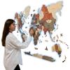 Enjoy The Wood 3D LED Wood World Map 3.0 – Wall Art Modern Home Decor Gifts – LED Lighting Wall Decor Housewarming Gift Idea – Travel Wooden Maps with Backlighting All Size (Dark Walnut)(Fusion)