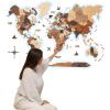 Enjoy The Wood 3D LED Wood World Map 3.0 – Wall Art Modern Home Decor Gifts – LED Lighting Wall Decor Housewarming Gift Idea – Travel Wooden Maps with Backlighting All Size (Dark Walnut)(Multicolor)