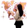 Enjoy The Wood 3D LED Wood World Map 3.0 – Wall Art Modern Home Decor Gifts – LED Lighting Wall Decor Housewarming Gift Idea – Travel Wooden Maps with Backlighting All Size (Dark Walnut)(Oak)