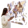 Enjoy The Wood 3D LED Wood World Map 3.0 – Wall Art Modern Home Decor Gifts – LED Lighting Wall Decor Housewarming Gift Idea – Travel Wooden Maps with Backlighting All Size (Dark Walnut)(Smokey)