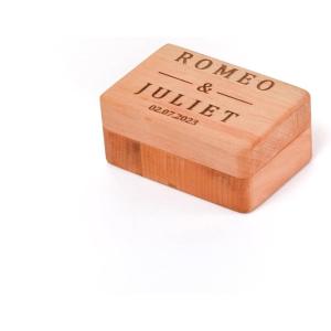 Custom Ring Box for Wedding – Personalized Engraved Bearer Rings Box – Wood Double Engagement Ring Holder with Name – Acrylic Wedding Ceremony Rustic Jewelry Gift Box (Oak, Double Acrylic)(Oak)
