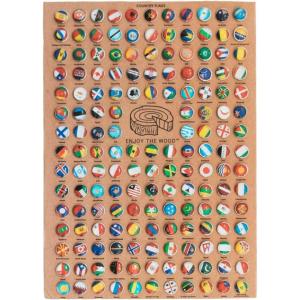 Enjoy The Wood 3D Wood World Map Wall Art Large Wood Wall Décor Housewarming Gift Idea Art World Travel Map For Home & Kitchen or Office (Oak, L, Unframed)(Flags Push Pins)