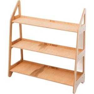 Wood Open Shelf for Kids Montessori Furniture Toy Storage Playroom Nursery Gift Toddler Baby Room Decor 2nd 3rd Birthday Shelves Toys Minimalist Kid Organizer (Small, Natural)(Dark Walnut)