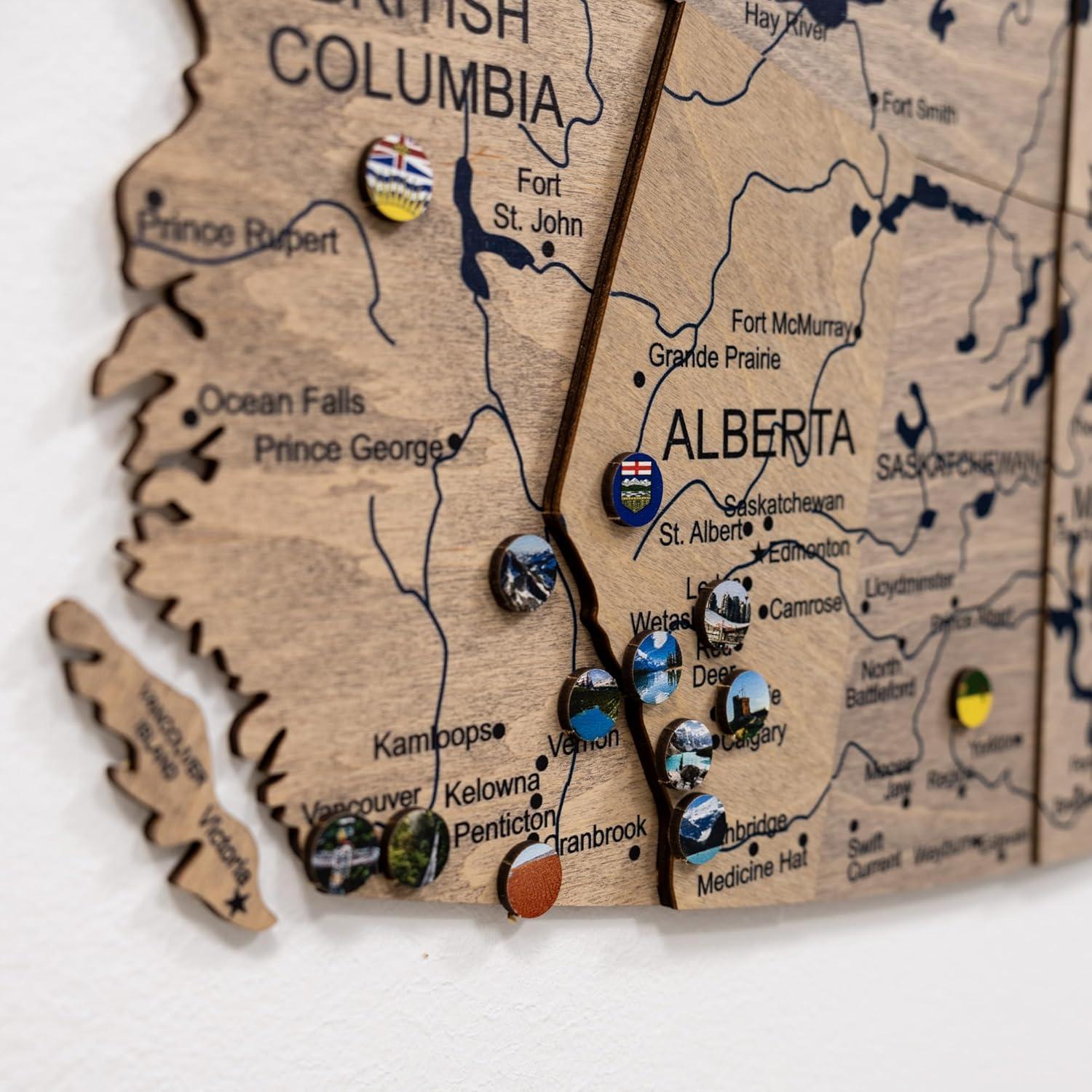 image:imageEnjoy The Wood 3D Wood Canada Map Wall Art Large Wall Dcor Canada Travel Map Any Occasion Gift Idea Wall Art for Home amp Kitchen or Office Large MulticolorTerra