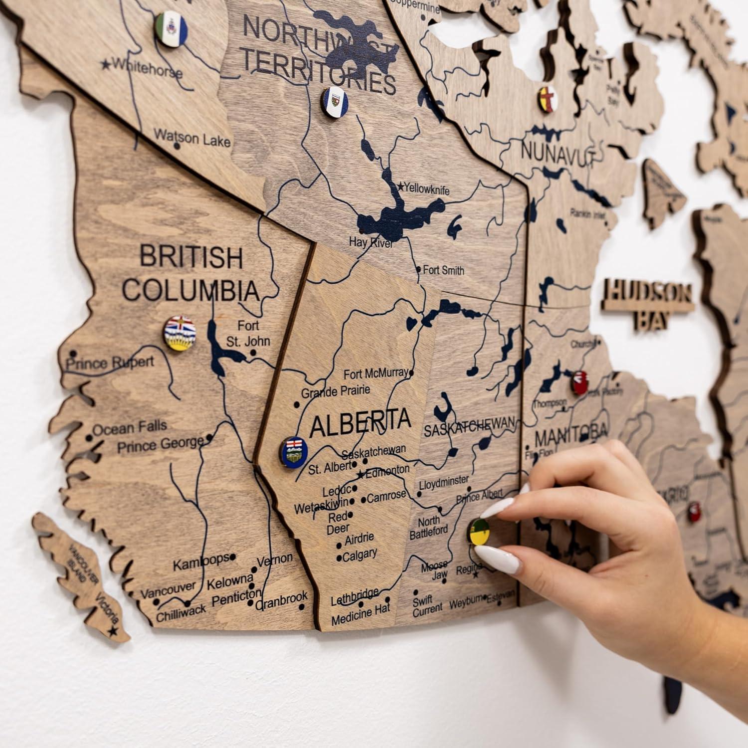 image:imageEnjoy The Wood 3D Wood Canada Map Wall Art Large Wall Dcor Canada Travel Map Any Occasion Gift Idea Wall Art for Home amp Kitchen or Office Large MulticolorTerra