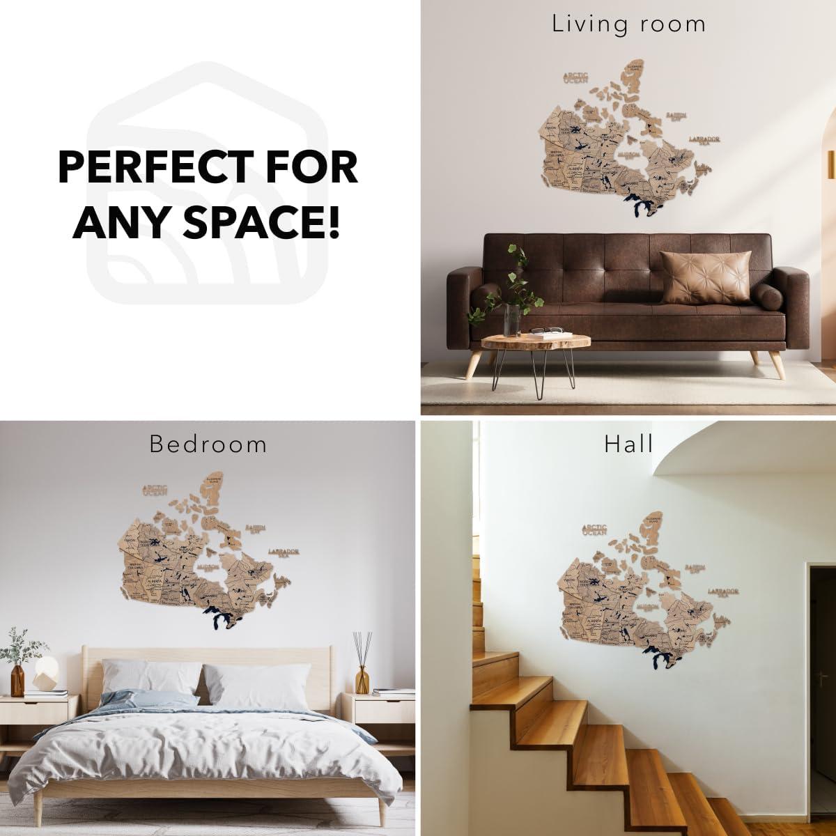 image:imageEnjoy The Wood 3D Wood Canada Map Wall Art Large Wall Dcor Canada Travel Map Any Occasion Gift Idea Wall Art for Home amp Kitchen or Office Large MulticolorTerra