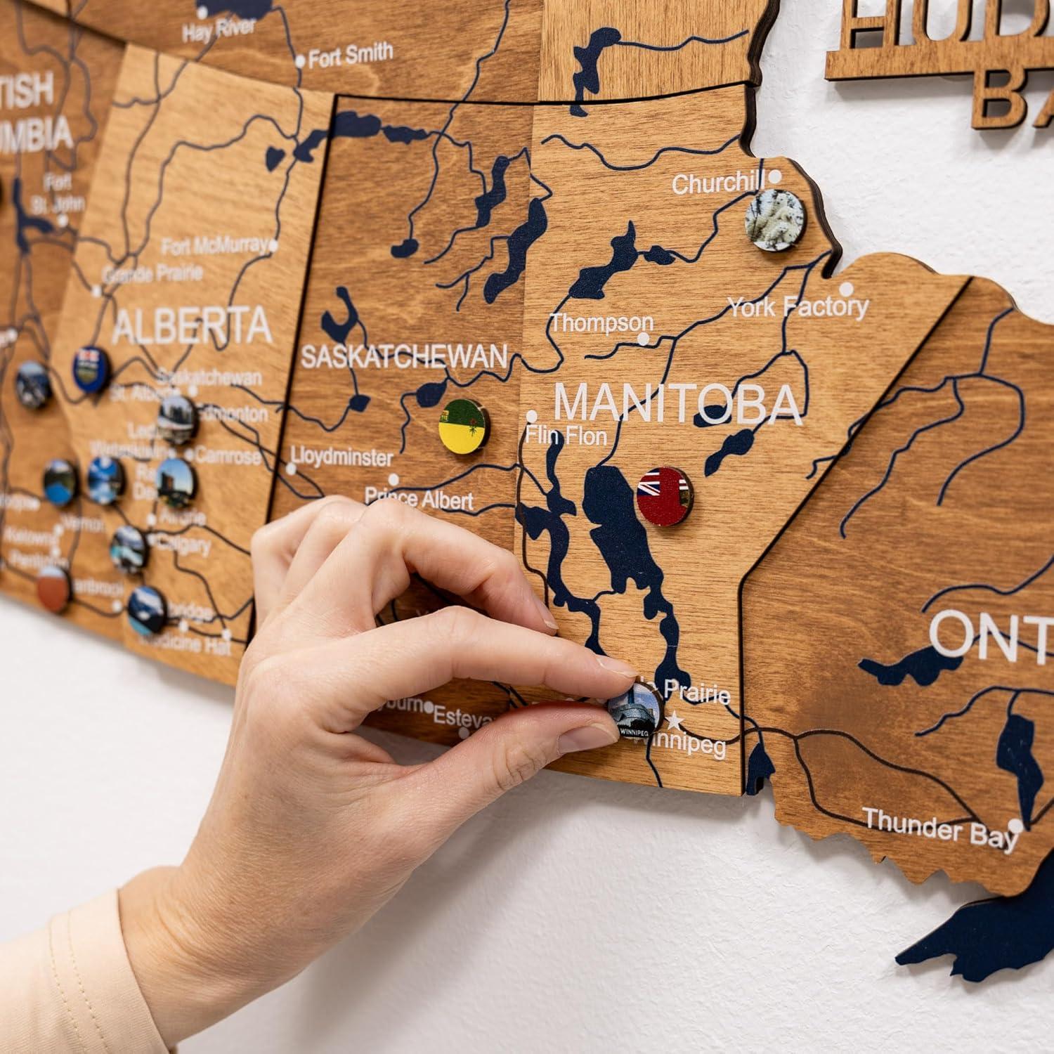 image:imageEnjoy The Wood 3D Wood Canada Map Wall Art Large Wall Dcor Canada Travel Map Any Occasion Gift Idea Wall Art for Home amp Kitchen or Office Large MulticolorOak
