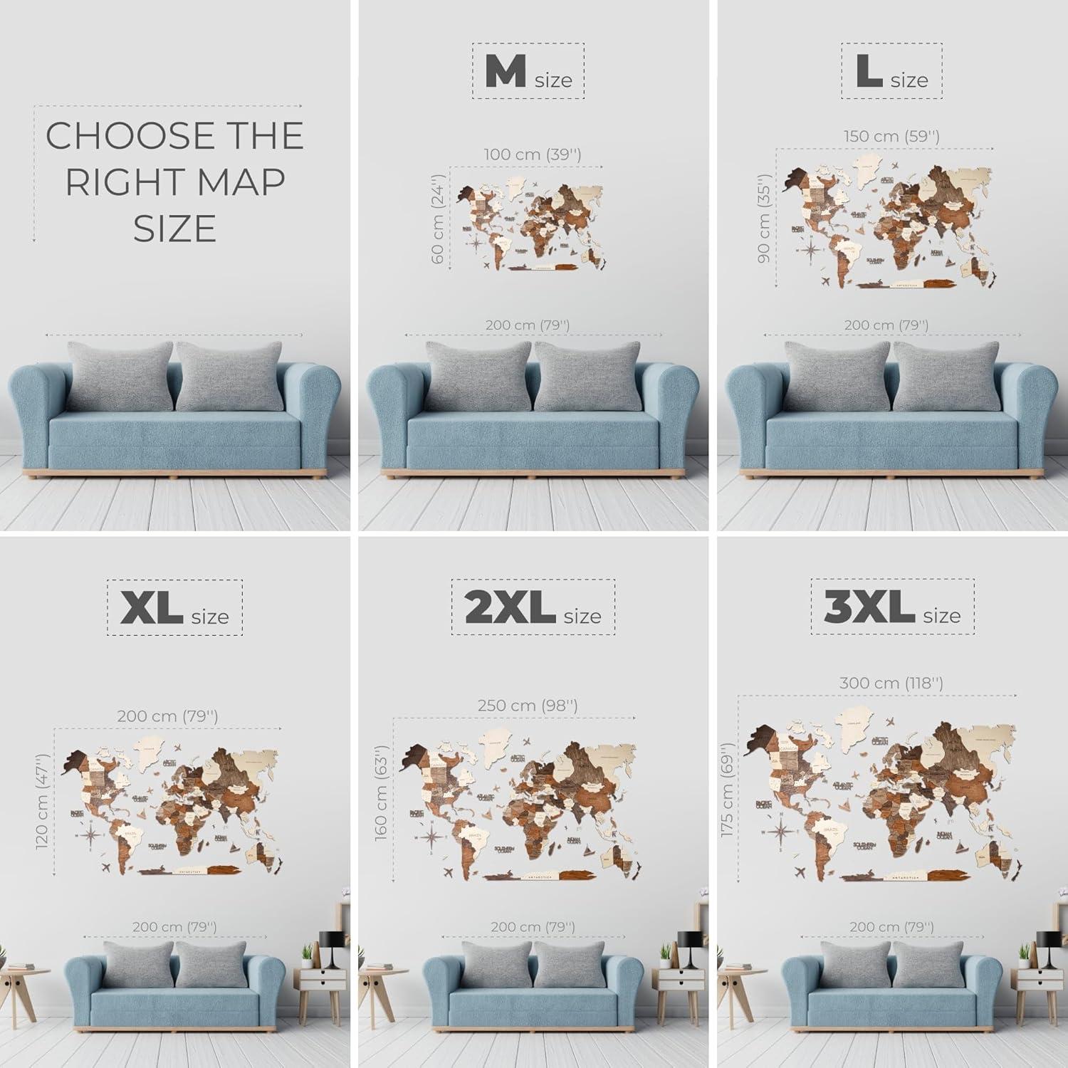 image:imageEnjoy The Wood 3D Wood World Map LED 30 Wall Art Modern Home Decor Gifts LED Lighting Wall Decor Housewarming Gift LightMulticolor