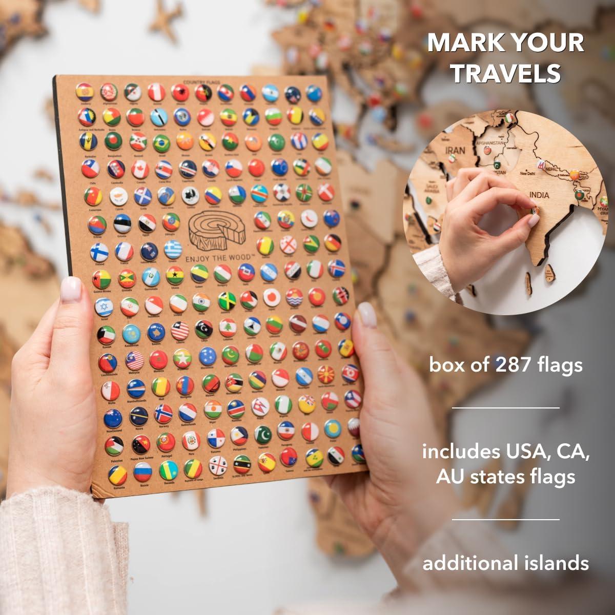 image:imageEnjoy The Wood 3D Wood World Map Wall Art Large Wood Wall Dcor Housewarming Gift Idea Art World Travel Map For Home amp Kitchen or Office Light 3XL