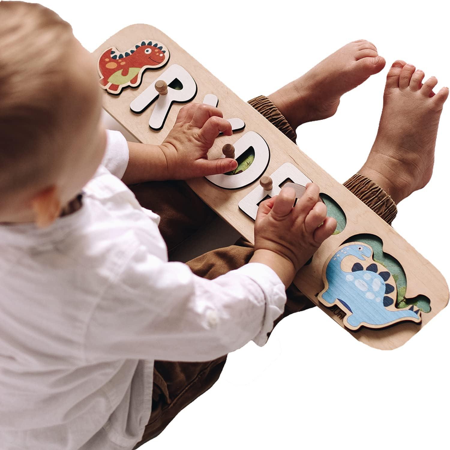 image:imageEnjoy The Wood Wooden Name Puzzle for Kids Personalized Gifts Custom Name Puzzle Baby for Toddlers 13 Years Old Baby Name Puzzle Room Decor Montessori Name Puzzle Gift Boys and GirlsDesign