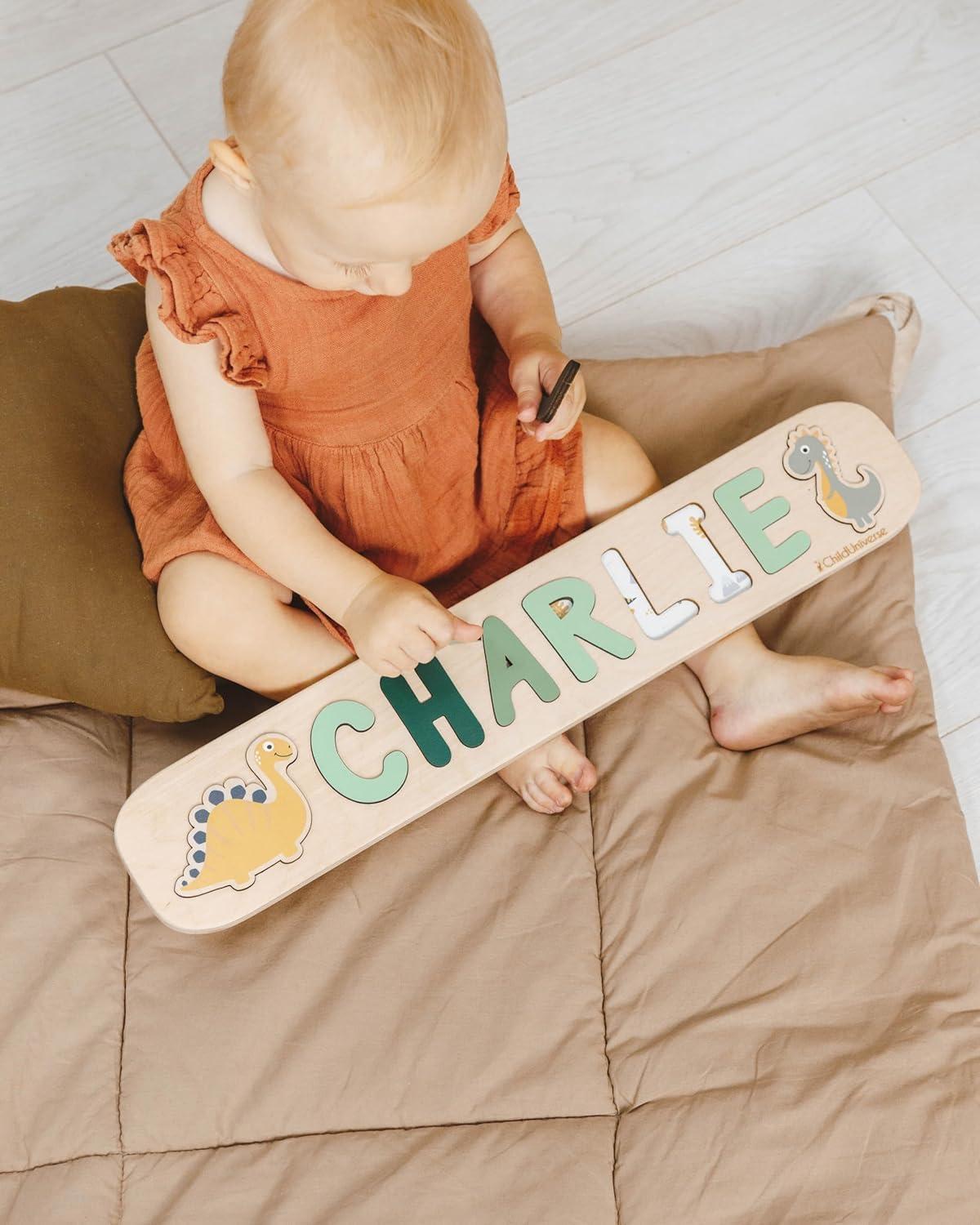 image:imageEnjoy The Wood Wooden Name Puzzle for Kids Personalized Gifts Custom Name Puzzle Baby for Toddlers 13 Years Old Baby Name Puzzle Room Decor Montessori Name Puzzle Gift Boys and GirlsDesign