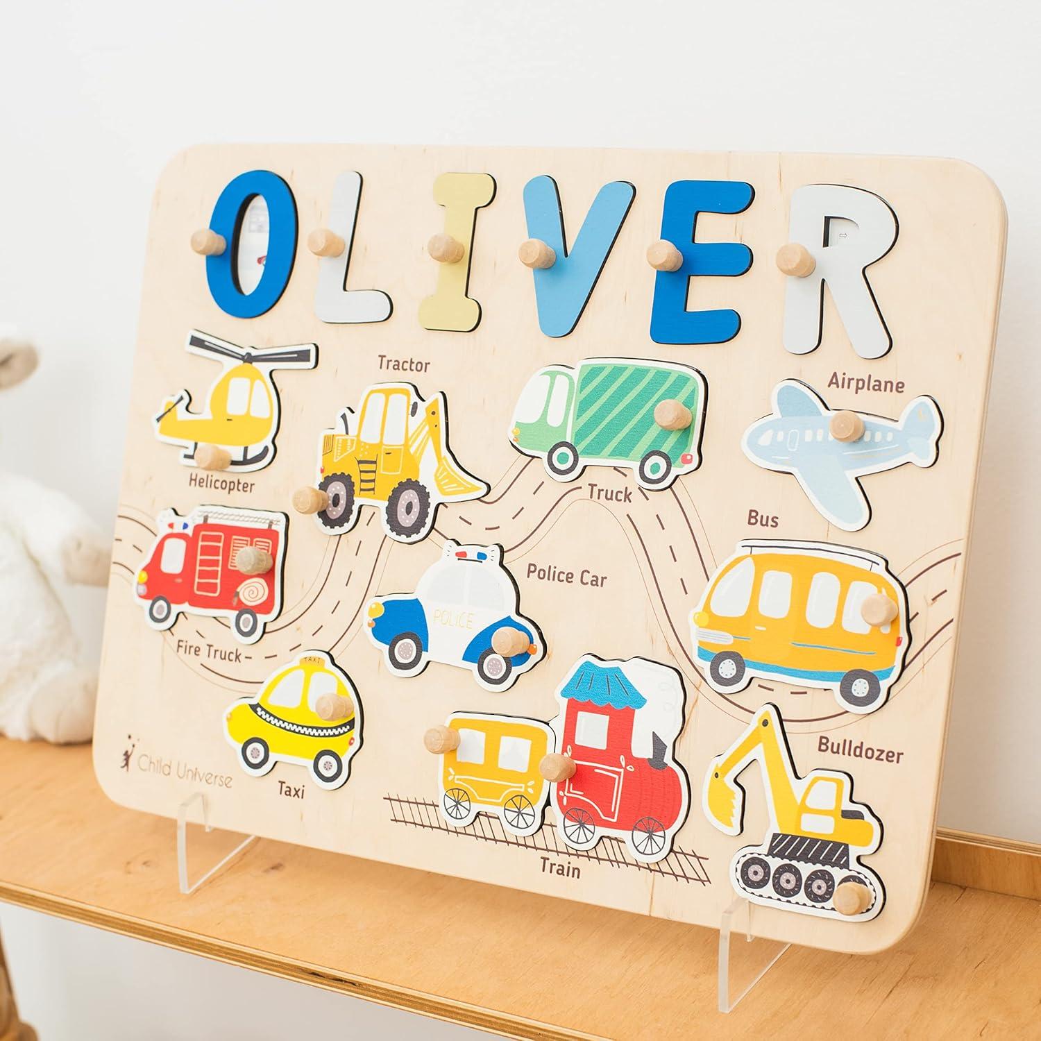 image:imageName Puzzle For Kids Personalized Wooden Name Puzzle Board With Custom Design Gifts For Toddlers 13 Years Old Custom Name Puzzle Baby Room Decor Montessori Gift Boys And Girls hoose Designhoose Design