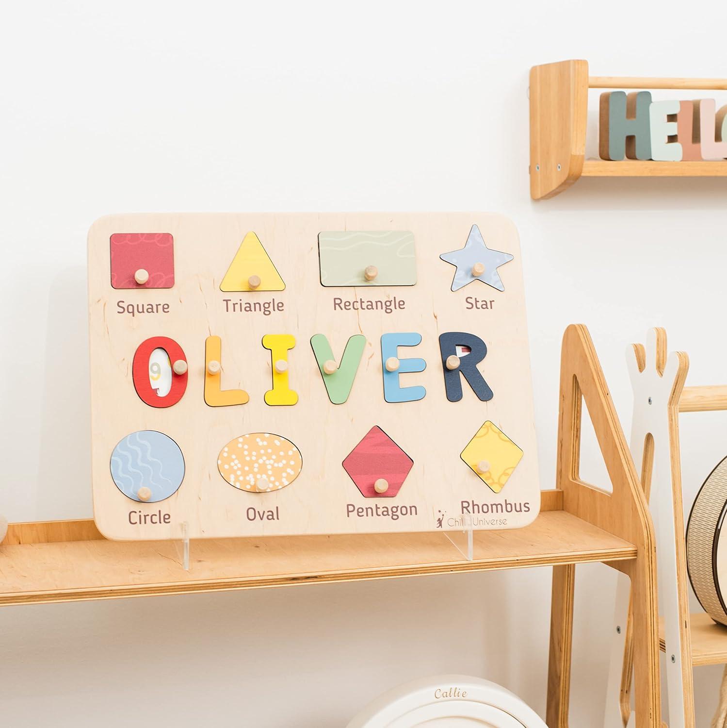 image:imageName Puzzle For Kids Personalized Wooden Name Puzzle Board With Custom Design Gifts For Toddlers 13 Years Old Custom Name Puzzle Baby Room Decor Montessori Gift Boys And Girls hoose Designhoose Design