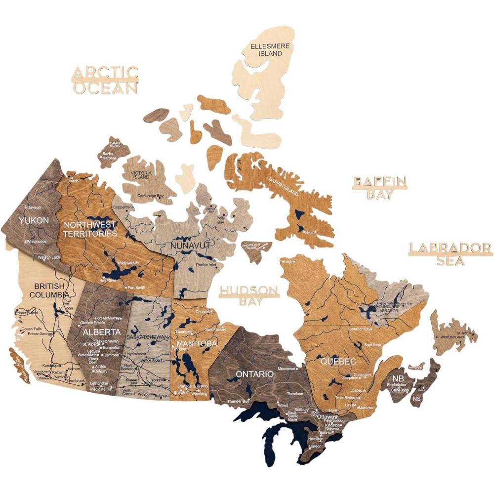 image:imageEnjoy The Wood 3D Wood Canada Map Wall Art Large Wall Dcor Canada Travel Map Any Occasion Gift Idea Wall Art for Home amp Kitchen or Office Large MulticolorMulticolor