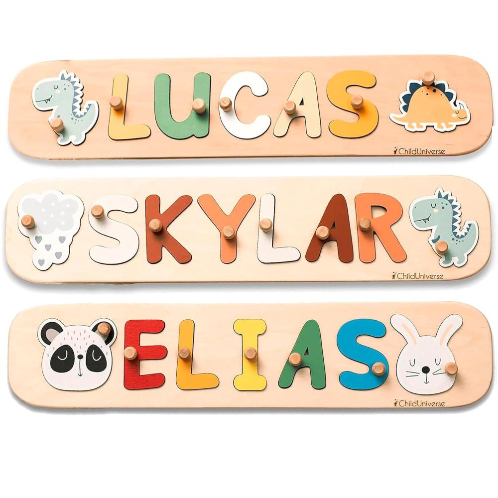 image:imageWooden Name Puzzle for Kids Personalized Gifts Custom Name Puzzle Baby for Toddlers 13 Years Old Baby Name Puzzle Room Decor Montessori Name Puzzle Gift Boys and GirlsCustom