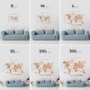 ENJOY THE WOOD 3D Wood World Map Wall Art Large Wood Wall Décor Housewarming Gift Idea Wood Wall Art World Travel Map For Home & Kitchen or Office (Medium, Oak)(Light)