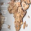 ENJOY THE WOOD 3D Wood World Map Wall Art Large Wood Wall Décor Housewarming Gift Idea Wood Wall Art World Travel Map For Home & Kitchen or Office (Medium, Oak)(Light)