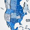ENJOY THE WOOD Wooden Map Wall Decor Colored Wood World Maps for Wall with Rivers and Lakes – Travel The World Map Art Decor Housewarming Gift Idea (Azure, M)(Azure)