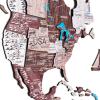 ENJOY THE WOOD Wooden Map Wall Decor Colored Wood World Maps for Wall with Rivers and Lakes – Travel The World Map Art Decor Housewarming Gift Idea (Azure, M)(Cappuccino)