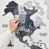 ENJOY THE WOOD Wooden Map Wall Decor Colored Wood World Maps for Wall with Rivers and Lakes – Travel The World Map Art Decor Housewarming Gift Idea (Azure, M)(Nordic)