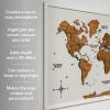 ENJOY THE WOOD Wooden World Map on Board with LED Backlight 2.0 – Handmade World Maps for Wall with Frame – Personalizable Travel Map with Pins for Living Room, Office or Bedroom (Multicolor, Medium)(Oak)