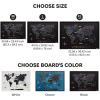 ENJOY THE WOOD Wooden World Map on Board with LED Backlight 2.0 – Handmade World Maps for Wall with Frame – Personalizable Travel Map with Pins for Living Room, Office or Bedroom (Multicolor, Medium)(Midnight)