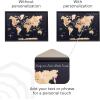 ENJOY THE WOOD Wooden World Map on Board with LED Backlight 2.0 – Handmade World Maps for Wall with Frame – Personalizable Travel Map with Pins for Living Room, Office or Bedroom (Multicolor, Medium)(Light)