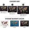 ENJOY THE WOOD Wooden World Map on Board with LED Backlight 2.0 – Handmade World Maps for Wall with Frame – Personalizable Travel Map with Pins for Living Room, Office or Bedroom (Multicolor, Medium)(Terra)