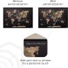 ENJOY THE WOOD Wooden World Map on Board with LED Backlight 2.0 – Handmade World Maps for Wall with Frame – Personalizable Travel Map with Pins for Living Room, Office or Bedroom (Multicolor, Medium)(Terra)