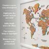 ENJOY THE WOOD Wooden World Map on Board with LED Backlight 2.0 – Handmade World Maps for Wall with Frame – Personalizable Travel Map with Pins for Living Room, Office or Bedroom (Multicolor, Medium)(Cork)