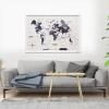 ENJOY THE WOOD Wooden World Map on Board with LED Backlight 2.0 – Handmade World Maps for Wall with Frame – Personalizable Travel Map with Pins for Living Room, Office or Bedroom (Multicolor, Medium)(Nordik)
