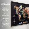 ENJOY THE WOOD Wooden World Map on Board with LED Backlight 2.0 – Handmade World Maps for Wall with Frame – Personalizable Travel Map with Pins for Living Room, Office or Bedroom (Multicolor, Medium)(Multicolor)