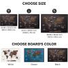 ENJOY THE WOOD Wooden World Map on Board with LED Backlight 2.0 – Handmade World Maps for Wall with Frame – Personalizable Travel Map with Pins for Living Room, Office or Bedroom (Multicolor, Medium)(Dark Walnut)