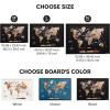 ENJOY THE WOOD Wooden World Map on Board with LED Backlight 2.0 – Handmade World Maps for Wall with Frame – Personalizable Travel Map with Pins for Living Room, Office or Bedroom (Multicolor, Medium)(Multicolor)