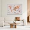 ENJOY THE WOOD Wooden World Map on Board with LED Backlight 2.0 – Handmade World Maps for Wall with Frame – Personalizable Travel Map with Pins for Living Room, Office or Bedroom (Multicolor, Medium)(Light)