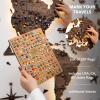 Enjoy The Wood 3D Wood World Map LED 3.0 Wall Art Modern Home Decor Gifts LED Lighting Wall Decor Housewarming Gift (Light)(Dark Walnut)
