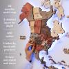 Enjoy The Wood 3D Wood World Map LED 3.0 Wall Art Modern Home Decor Gifts LED Lighting Wall Decor Housewarming Gift (Light)(Fusion)